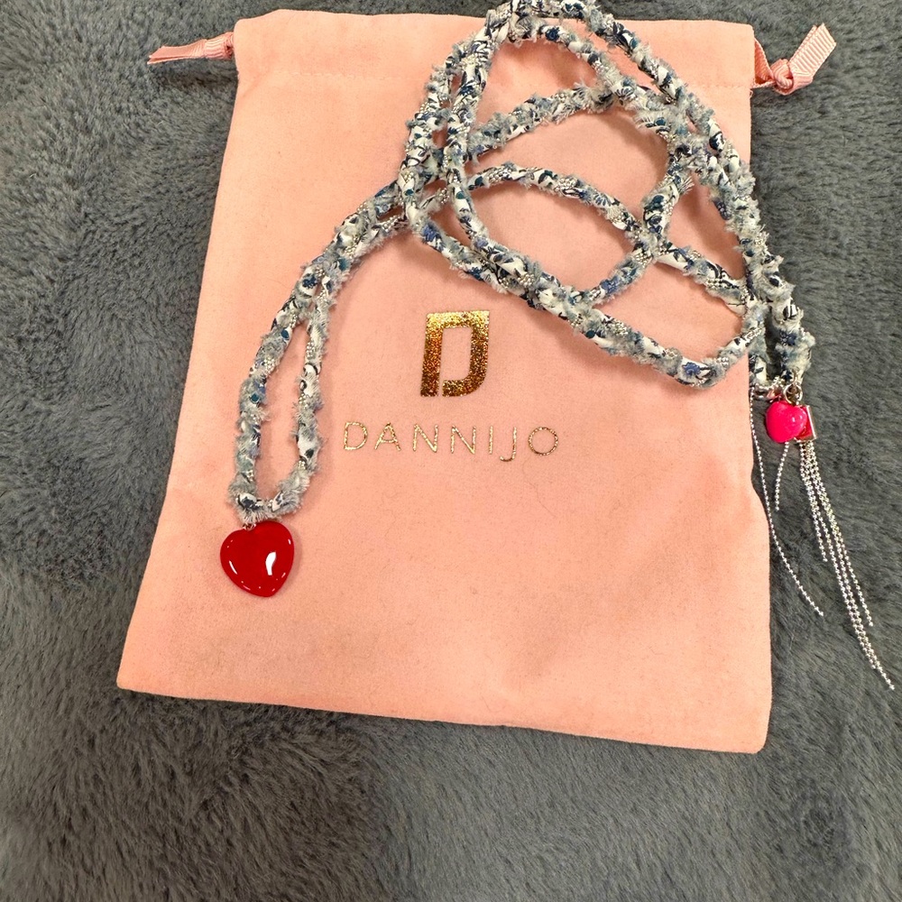 Authentic DANNIJO pink heart necklace